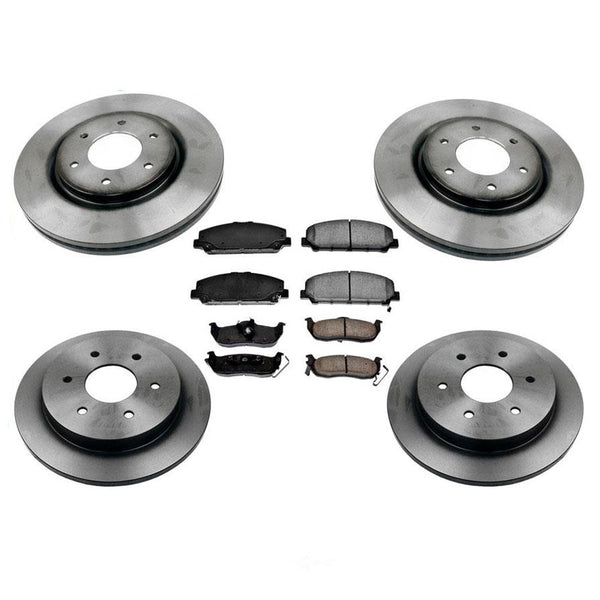 Nuevos rotores de freno delantero y trasero y pastillas de freno de cerámica para Nissan Armada 2008-2011