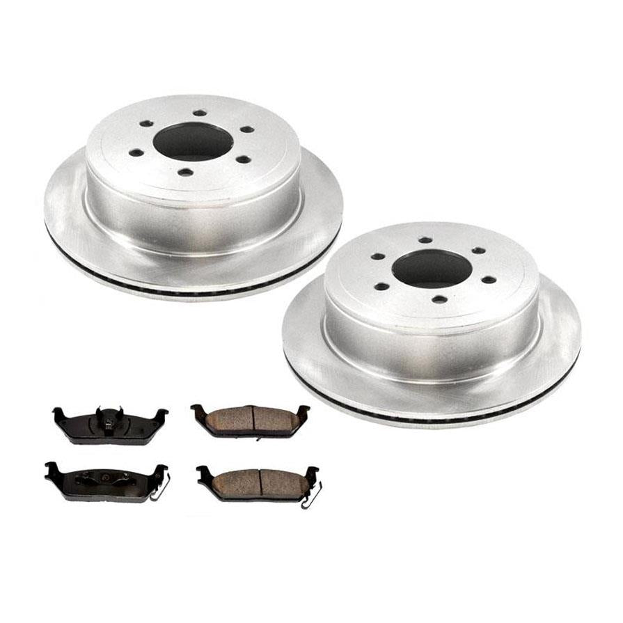 Rear Ceramic Brake Pads & Brake Rotors 2004-2011 for Ford F150 with 6 Lug Studs