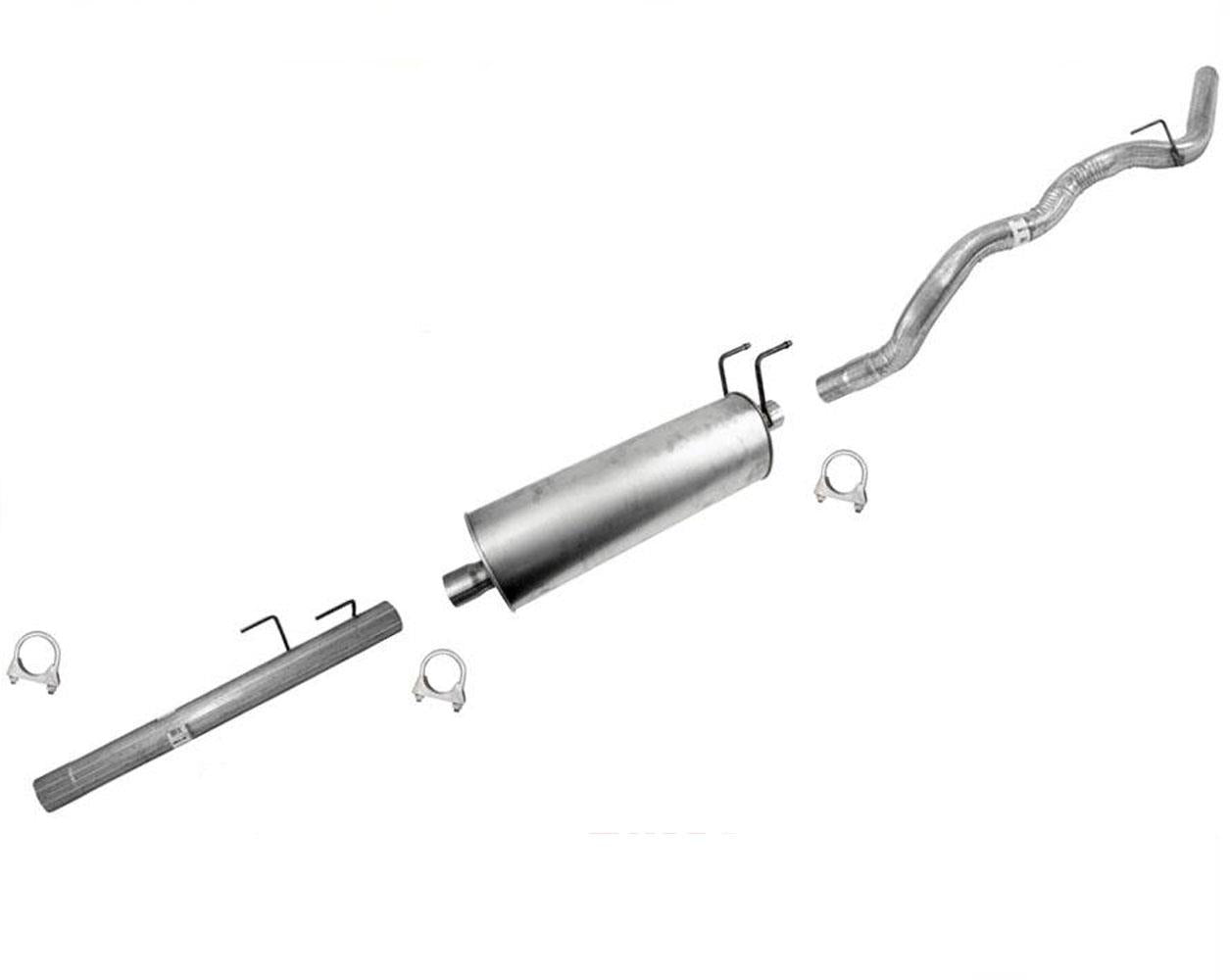 06-08 Ram 1500 3.7L 4.7L 120" WB Extension Pipe Middle Muffler and Tail Pipe