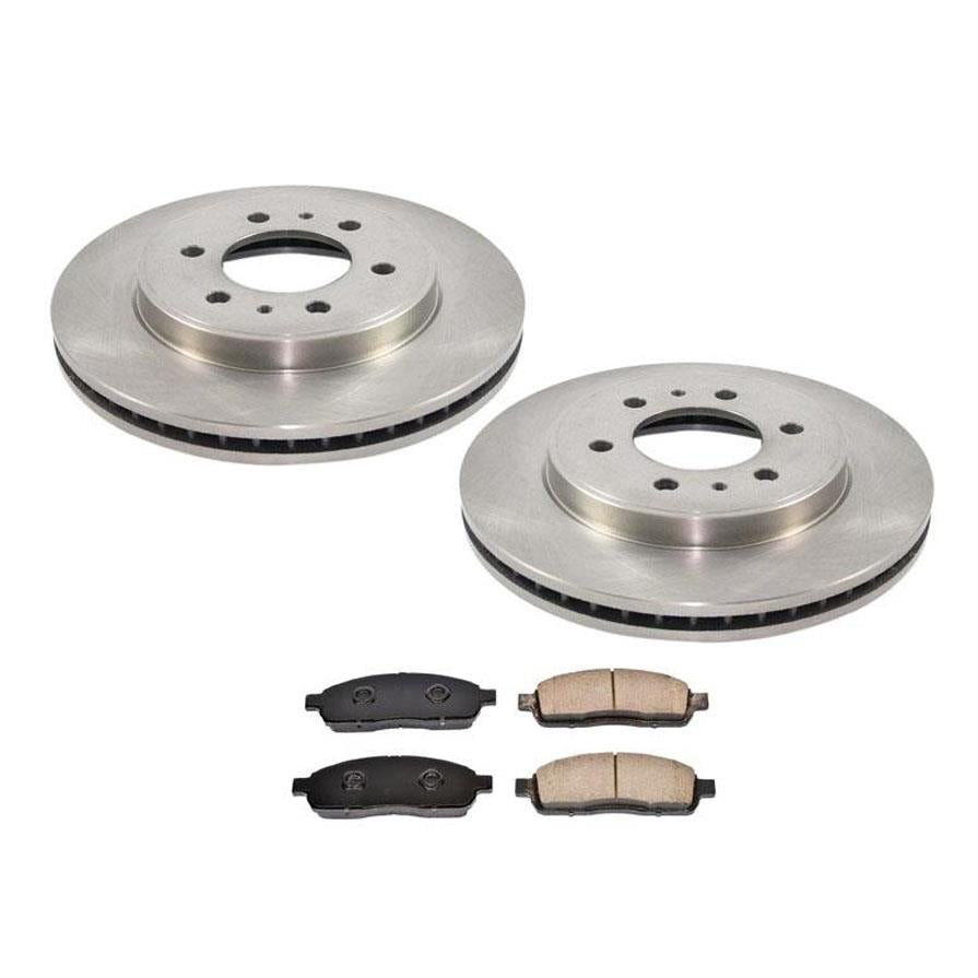 Front Disc Brake Rotors 6 Stud Rotors & Ceramic Brake Pads for Ford F150 2009