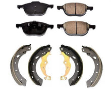 For 12-18 Focus S SE Front Ceramic Pads + Organic Rr Brake Shoes 2p ( No Turbo )
