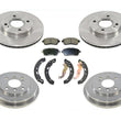 Front Brake Rotors Ceramic Pads & Rear Drums Shoes for 2011-2019 Ford Fiesta SE