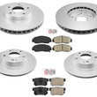 Coated Disc Brake Rotors Brak Pads for 2006-2011 Acura CSX Made in North America