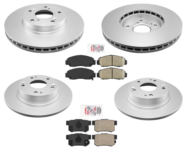 Coated Disc Brake Rotors Brak Pads for 2006-2011 Acura CSX Made in North America
