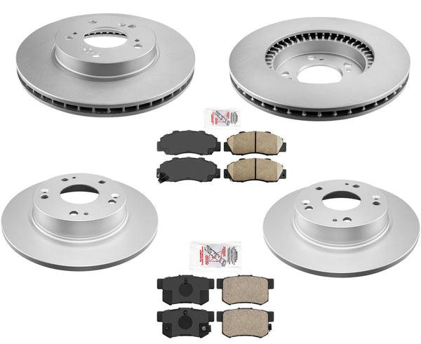 Coated Disc Brake Rotors Brak Pads Fits 1997-2001 Honda Prelude