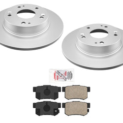 Coated Rear Brake Rotors Brake Pads Fits 2013-2015 Acura ILX