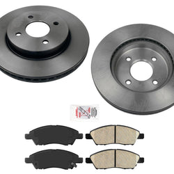 Front Coated Rotors & Ceramic Brake Pads For Nissan Versa 2012-2019 1.6L