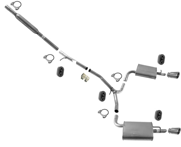 Dual Exhaust Muffler Pipe System For 13-19 Ford Flex 3.5L Natural Aspirated