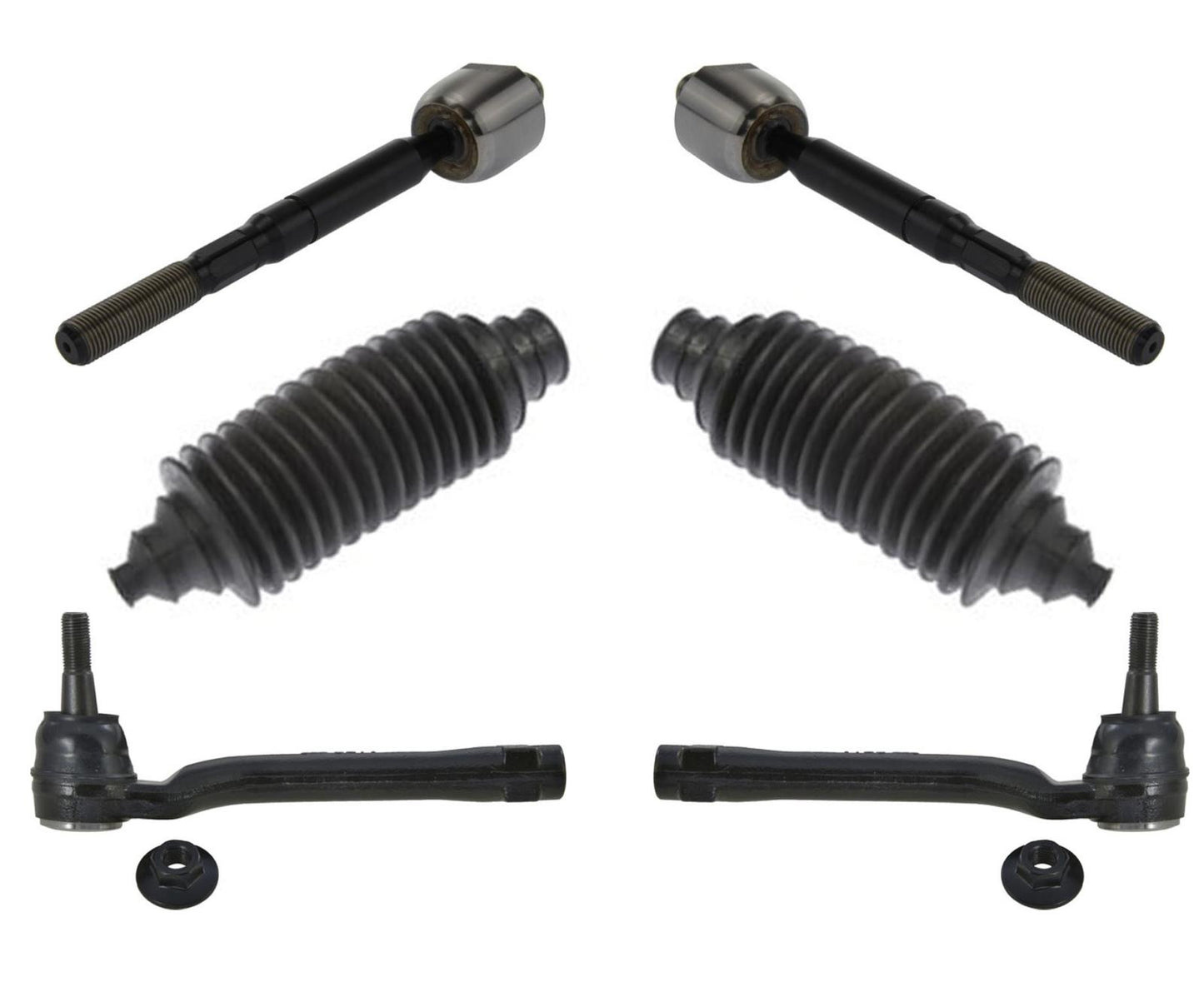 For 2007-2017 Lexus Rear Wheel Drive Only LS460 Inn Outer Boots Tie Rods 6pc
