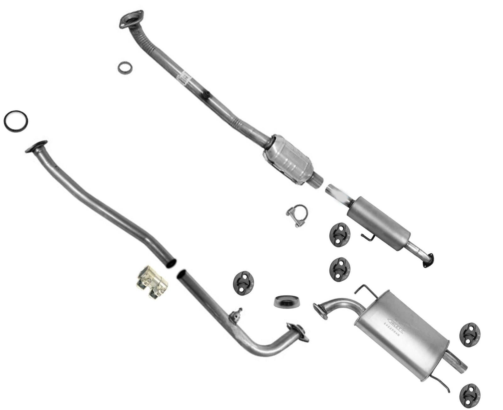 Rear Converter Resonator Pipe Muffler & Hangers For 2012-2017 Toyota Camry 2.5L