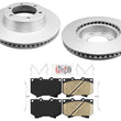 FIts 2000-2002 Toyota Tundra Front Coated Brake Rotors & Ceramic Brake Pads