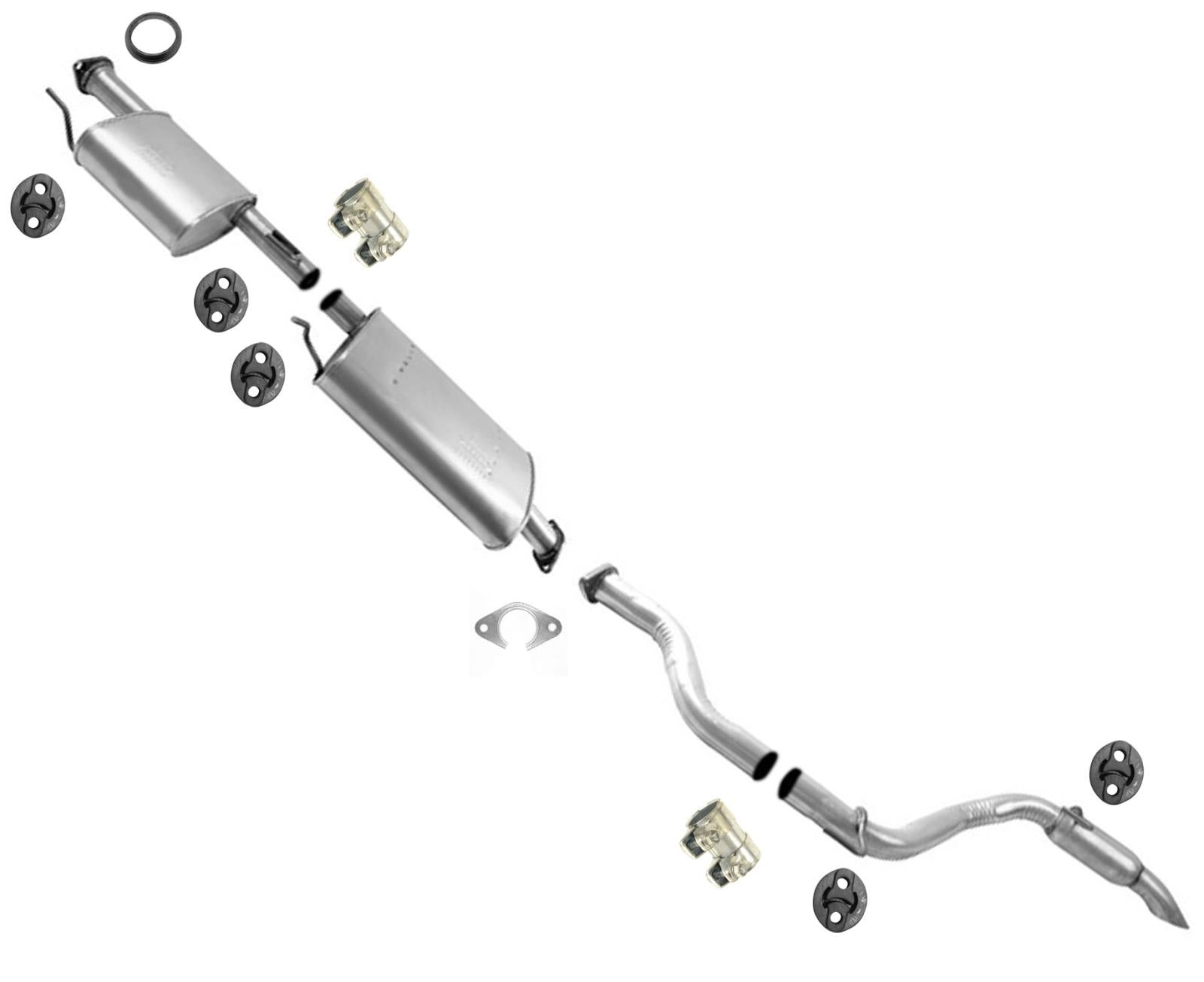 Middle Resonator Assembly & Tail Pipe Fits 2013-2018 Nissan Pathfinder 3.5L