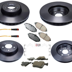 Pastillas de rotores de disco de freno delantero con alto contenido de carbono para Mercedes C300 15-21, base de 330 mm, 7 piezas