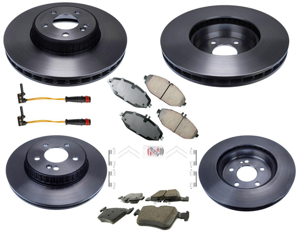 Pastillas de rotores de disco de freno delantero con alto contenido de carbono para Mercedes C300 15-21, base de 330 mm, 7 piezas