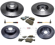 Pastillas de rotores de disco de freno Frt &amp; Rr con alto contenido de carbono para Mercedes C300 15-21 342MM AMG