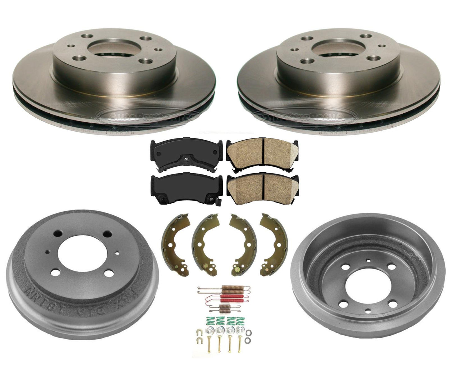 Zapatas de tambor de pastillas de rotores de freno para Nissan Sentra Base XE 95-99 / 95-97 200SX 1.6