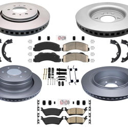 Fits 12-17 Ford F150 6 Stud Manual Parking Brake Coated Brake Rotors Brake Pads