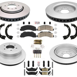 For 2010-2011 Ford F-150 6 Stud Brake Coated Brake Rotors Brake Pads 8pc