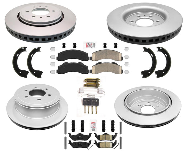 For 2010-2011 Ford F-150 6 Stud Brake Coated Brake Rotors Brake Pads 8pc