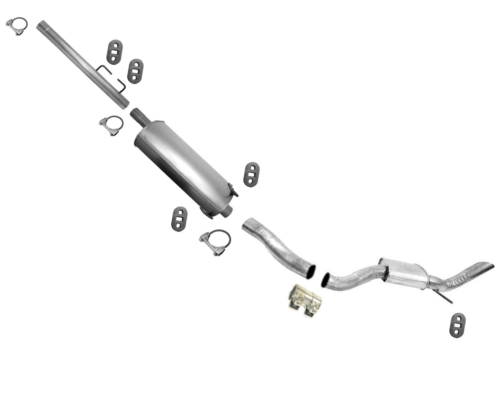 For 13-18 Ram 1500 Pick Up 120" 120.5" Wheelbase Muffler Resonator Exhaust Sys