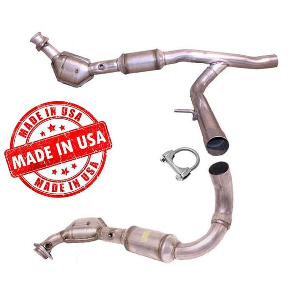 For 2004-2008 Ford F150 5.4L 4 Wheel Drive Eng Y Pipe Dual Catalytic Converters