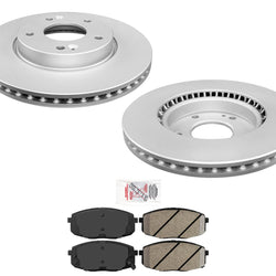 Rotores de freno de disco con revestimiento de grado delantero y pastillas de cerámica para Kia Soul 2014-2016