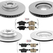 For 2017-2020 Lincoln MKZ 2.0L 316MM GRADE Coated Brake Rotors Brake Pad W Hardware