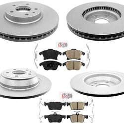 For 2017-2020 Lincoln MKZ 2.0L 316MM GRADE Coated Brake Rotors Brake Pad W Hardware