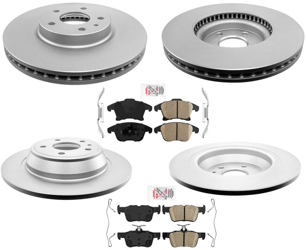 For 2017-2020 Lincoln MKZ 2.0L 316MM GRADE Coated Brake Rotors Brake Pad W Hardware