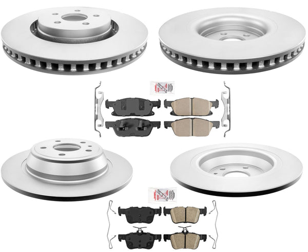 For 2017-2020 Lincoln MKZ 3.0L 345MM GRADE COATED Brake Rotors Brake Pad W Hardware