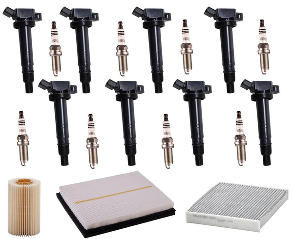 Direct Ignition Coils Spark Plugs Filters Tune Up for 2008-2010 Lexus IS-F 5.0L