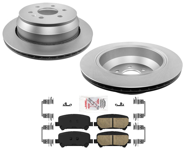 Grade Coated Rear Brake Rotors & Ceramic Brake Pads for Chevrolet Colorado 15-19