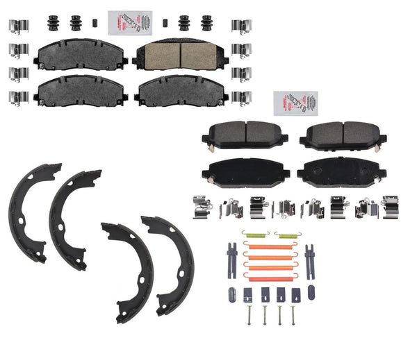 For 2018-2021 Jeep Wrangler With Larger 342mm Rear Rotors Ceramic Brake Pad Kit