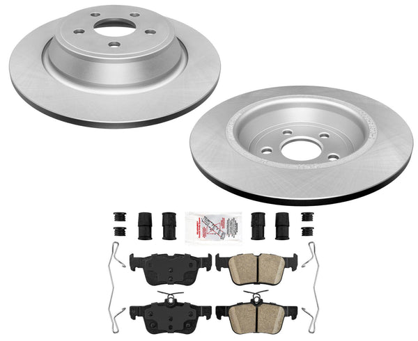 Fits 2015-2020 Ford Edge Coated REAR Brake Rotors Brake Pads & Hardware
