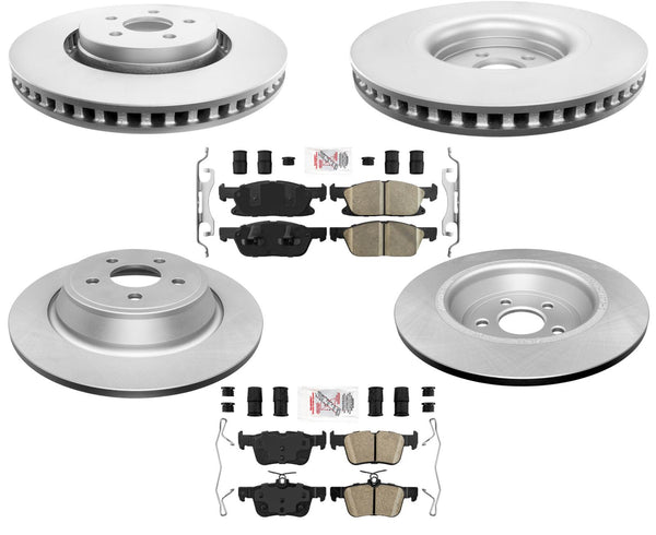 Fits 19-21 Front Wheel Drive Lincoln Nautilus Coated Brake Rotors Brake Pads 6pc