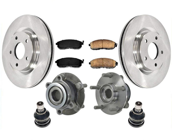 Front Rotors Wheel Hub Bearings Pads Ball Joints for Nissan Juke NO Nismo 11-17