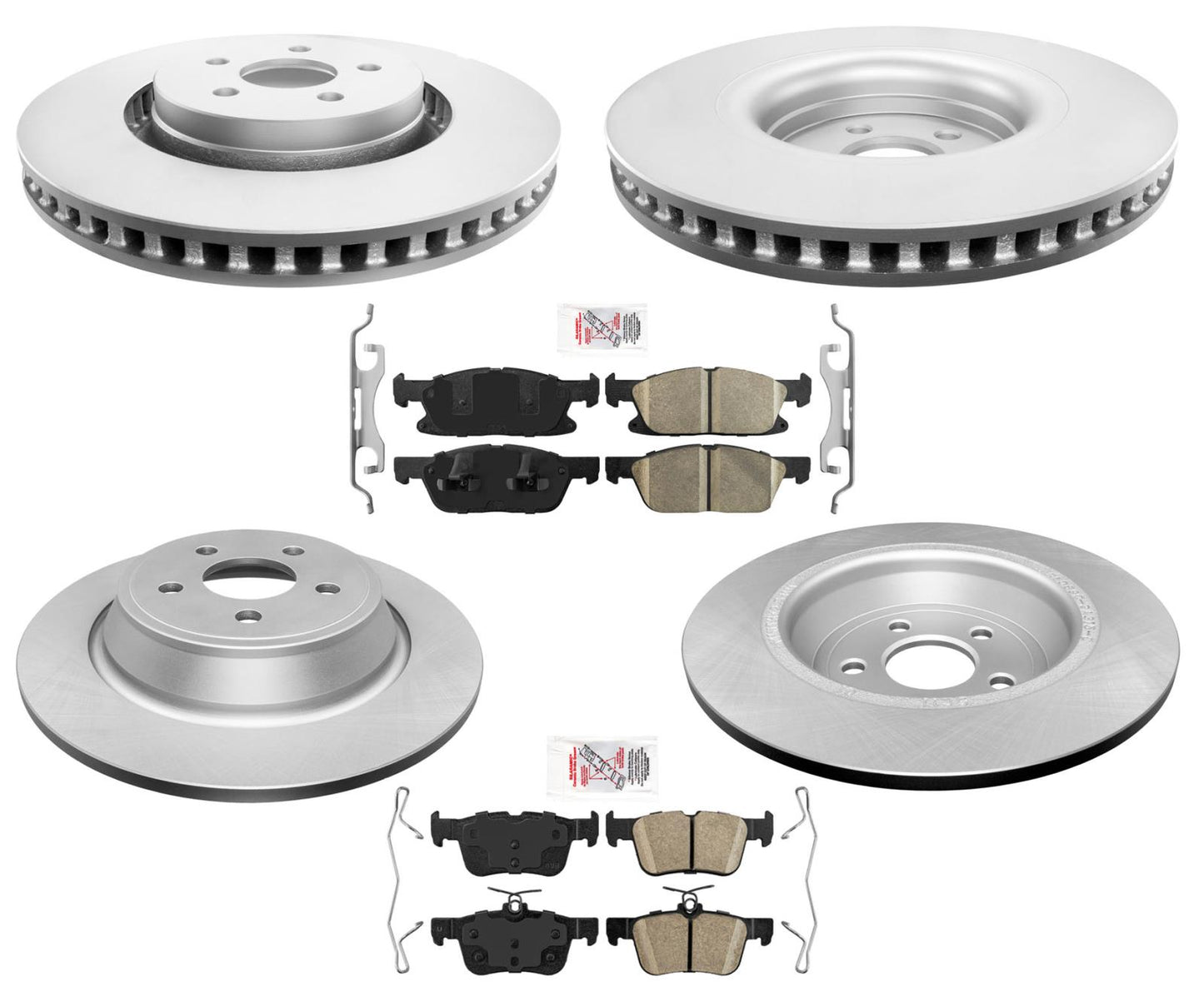 Coated Disc Brake Rotors Brake Pads For All Wheel Drive 15-2020 Ford Edge AWD