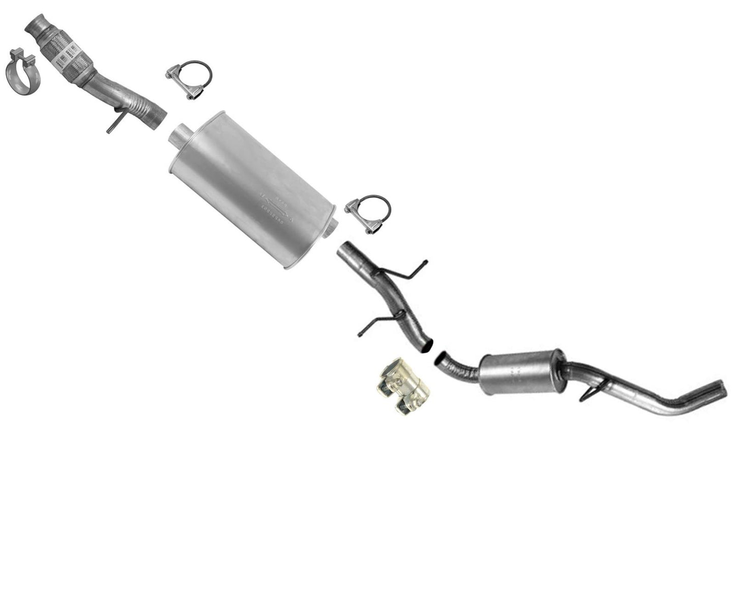 Muffler Exhaust System for 14-18 GMC Sierra 1500 4.3 5.3 With 119Inch Base Only