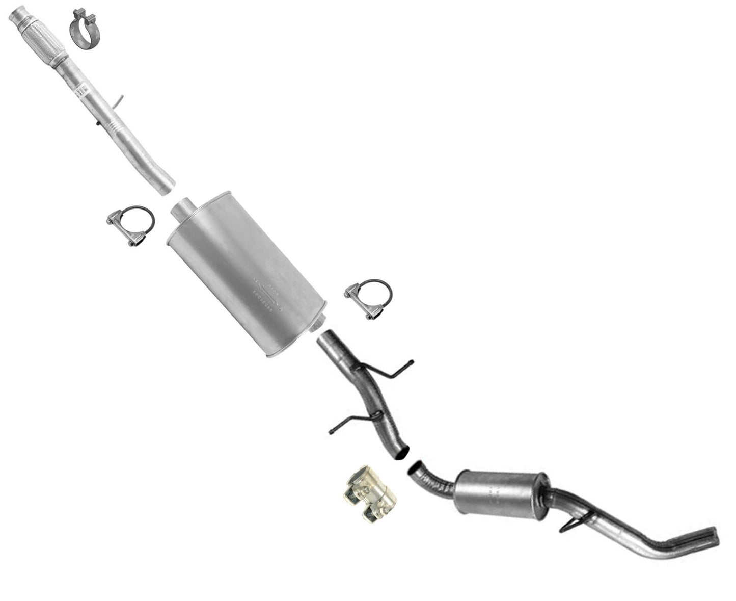 Muffler Exhaust System for 14-18 GMC Sierra 1500 4.3 5.3 W/ 133 Inch Wheel base