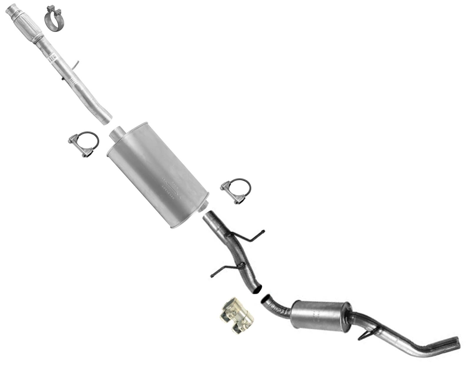 Muffler Exhaust System for 14-18 GMC Sierra 1500 4.3 5.3 W/ 133 Inch Wheel base