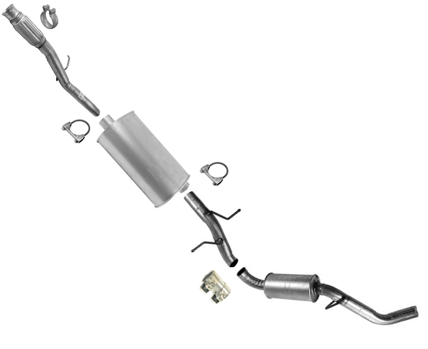 Sistema de escape silenciador para 14-18 GMC Sierra 1500 4.3 5.3 con base de rueda 143