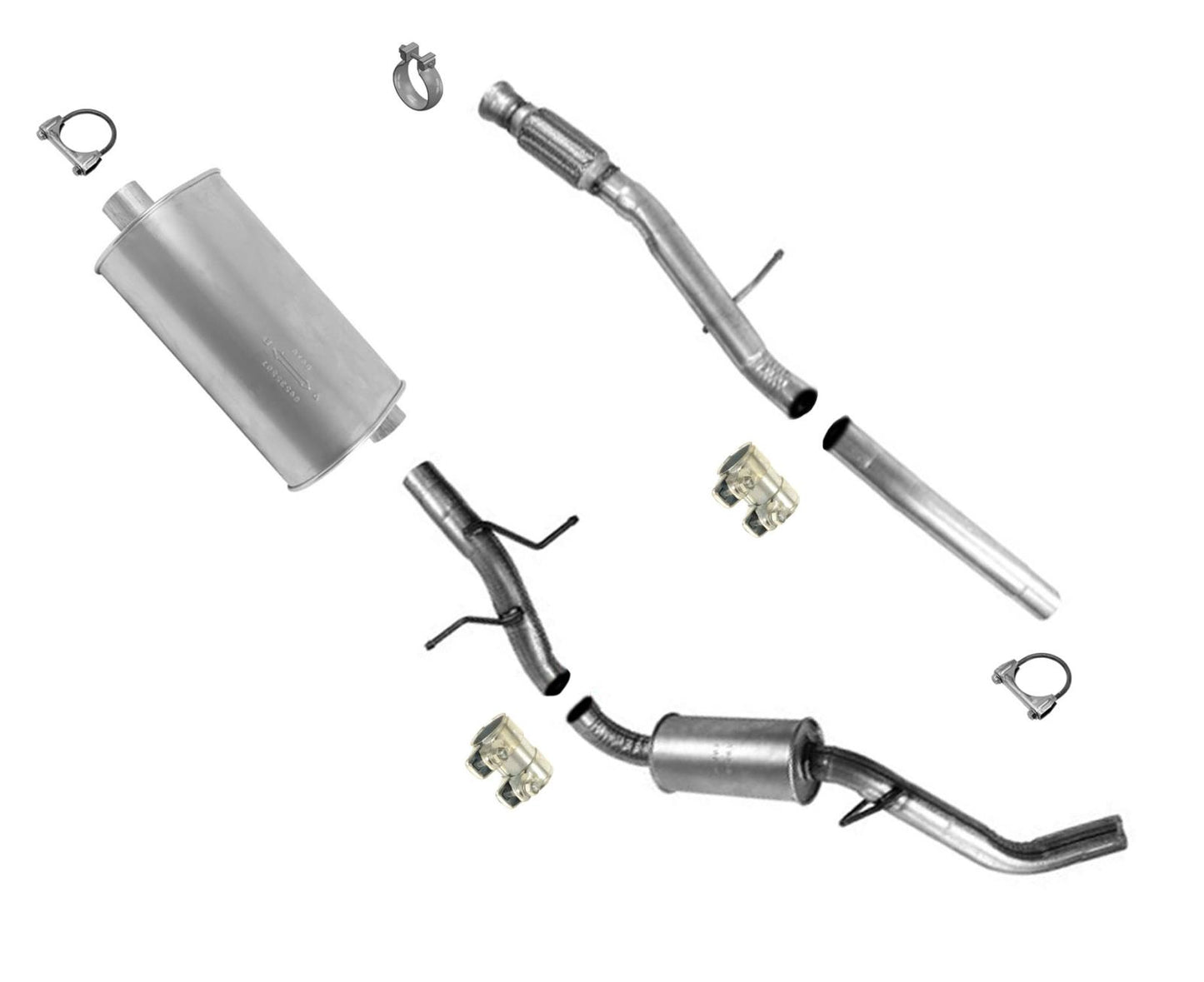 Muffler Exhaust System for 14-18 GMC Sierra 1500 4.3 5.3 W/ 153 Inch Wheel Base