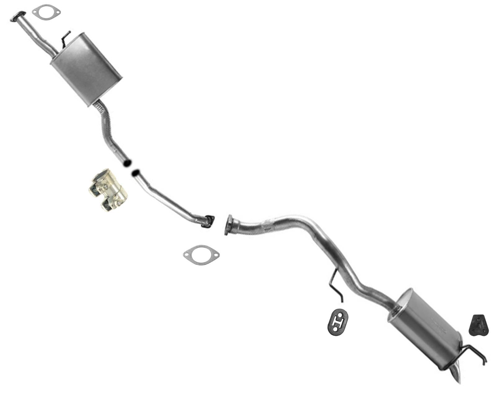 Exhaust System Axle Pipe With F & R Muffler Fits For 2011-2013 KIA Sorento 2.4L