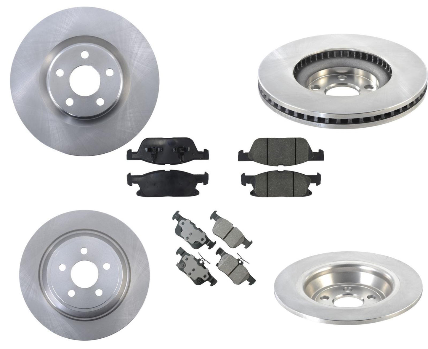 Front and Rear Rotors Brake Pads Front Wheel Drive for Ford Edge 2015-2020