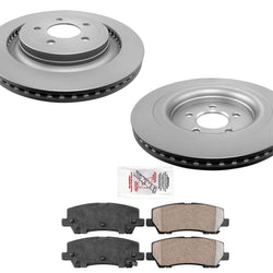 Rear Vented Rotor Brake Rotors & Ceramic Brake Pads For 2015-2019 Ford Mustang