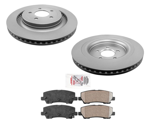 Rear Vented Rotor Brake Rotors & Ceramic Brake Pads For 2015-2019 Ford Mustang