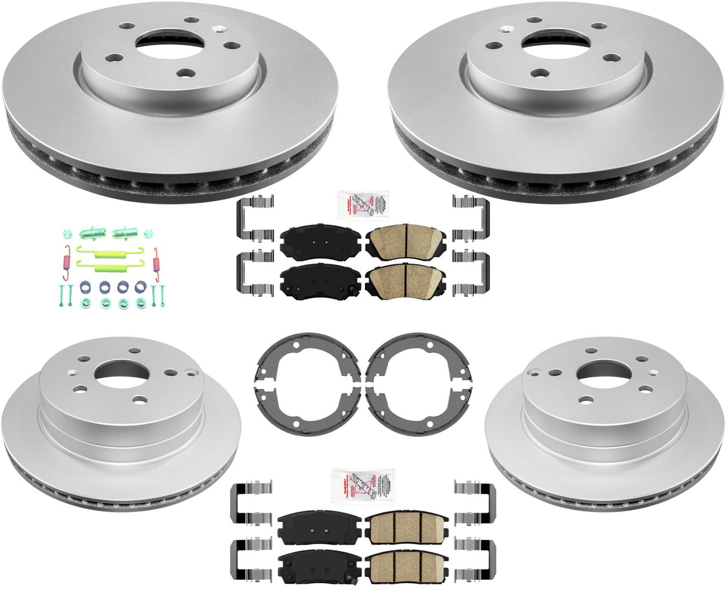 Hardware de pastillas de freno de rotores de freno de disco recubiertos para Chevrolet Equinox 2010-2017