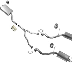 Sistema de tubo de escape de doble silenciador resonador para Hyundai Veracruz 3.8L 2007-2012