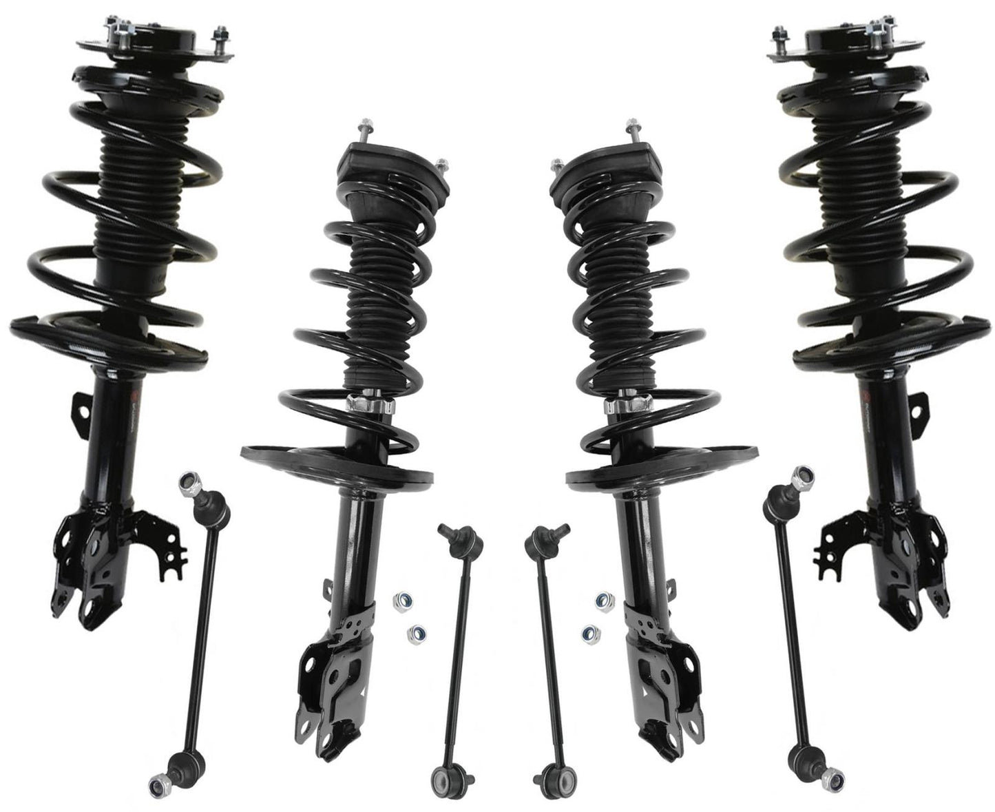 F&R Complete Coil Spring Struts Sway Bar Links for 2013 2014 2015 Toyota Avalon