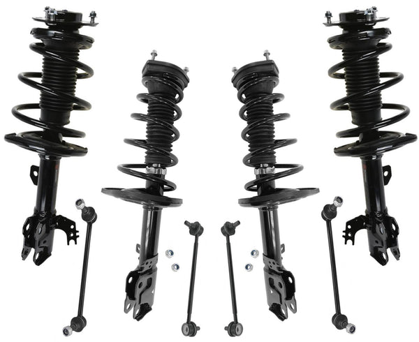 Enlaces de barra estabilizadora con resortes helicoidales completos delanteros y traseros para Toyota Avalon 2013-2018